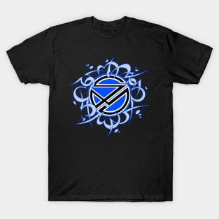 Sinister Motives blue tribal logo T-Shirt